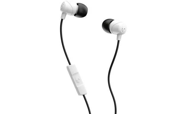 سماعات أذن Skullcandy Jib Wired (AUX 3.5 مم) داخل الأذن مع ميكروفون، صوت غني وواضح مع تقنية Supreme Sound™، جل أذن عازل للضوضاء - أبيض