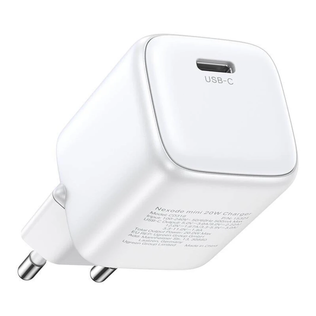 UGREEN NEXODE 30W USB C PD FAST WHITE WALL CHARGER GAN