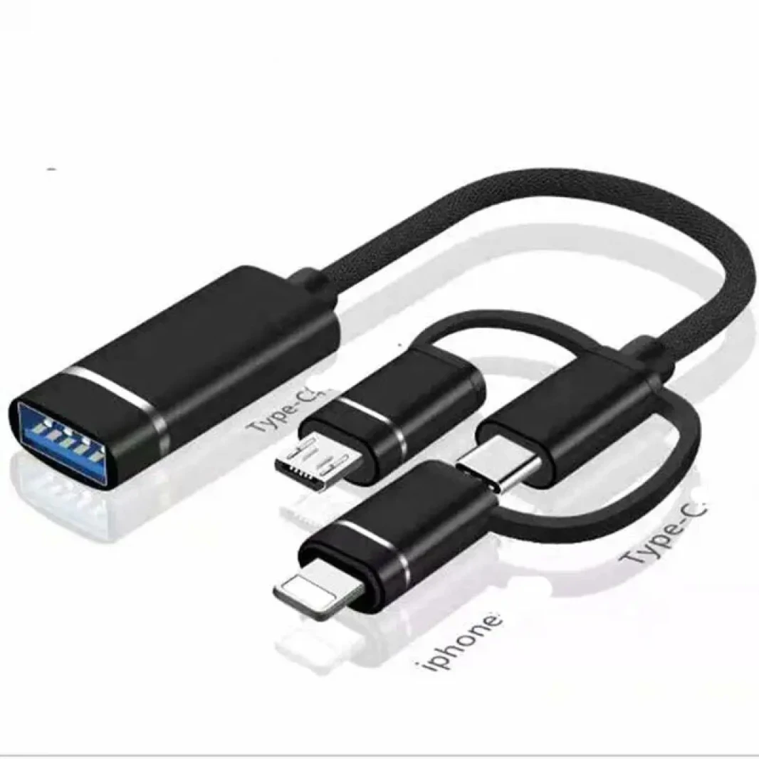 ADAPTER OTG 3.0 FOR IPHONEB SAMSUNG AND TYPE C 3 IN 1
