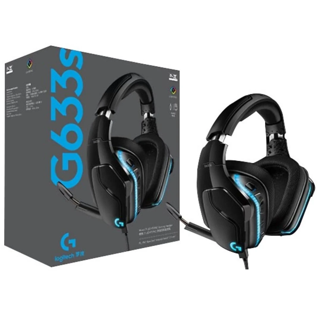 Logitech G633s RGB Wired Gaming Headset, USB (DTS Headphone:X 2.0) 7.1 Surround Sound , Flip-to-Mute Mic, Swivel, Multi Platform Support (3.5mm)