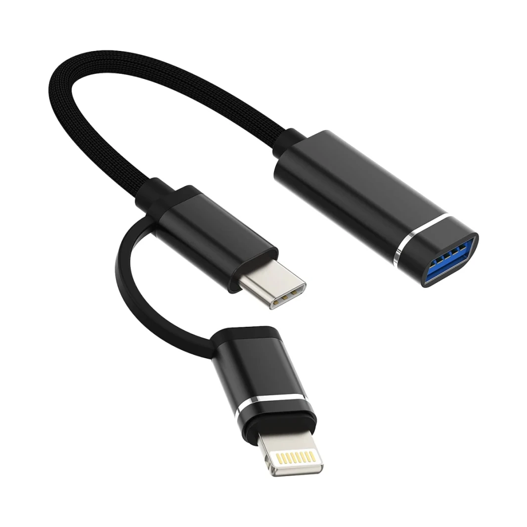 USB OTG CONVERTER  IPHONE(F)  TO TYPE C (M)