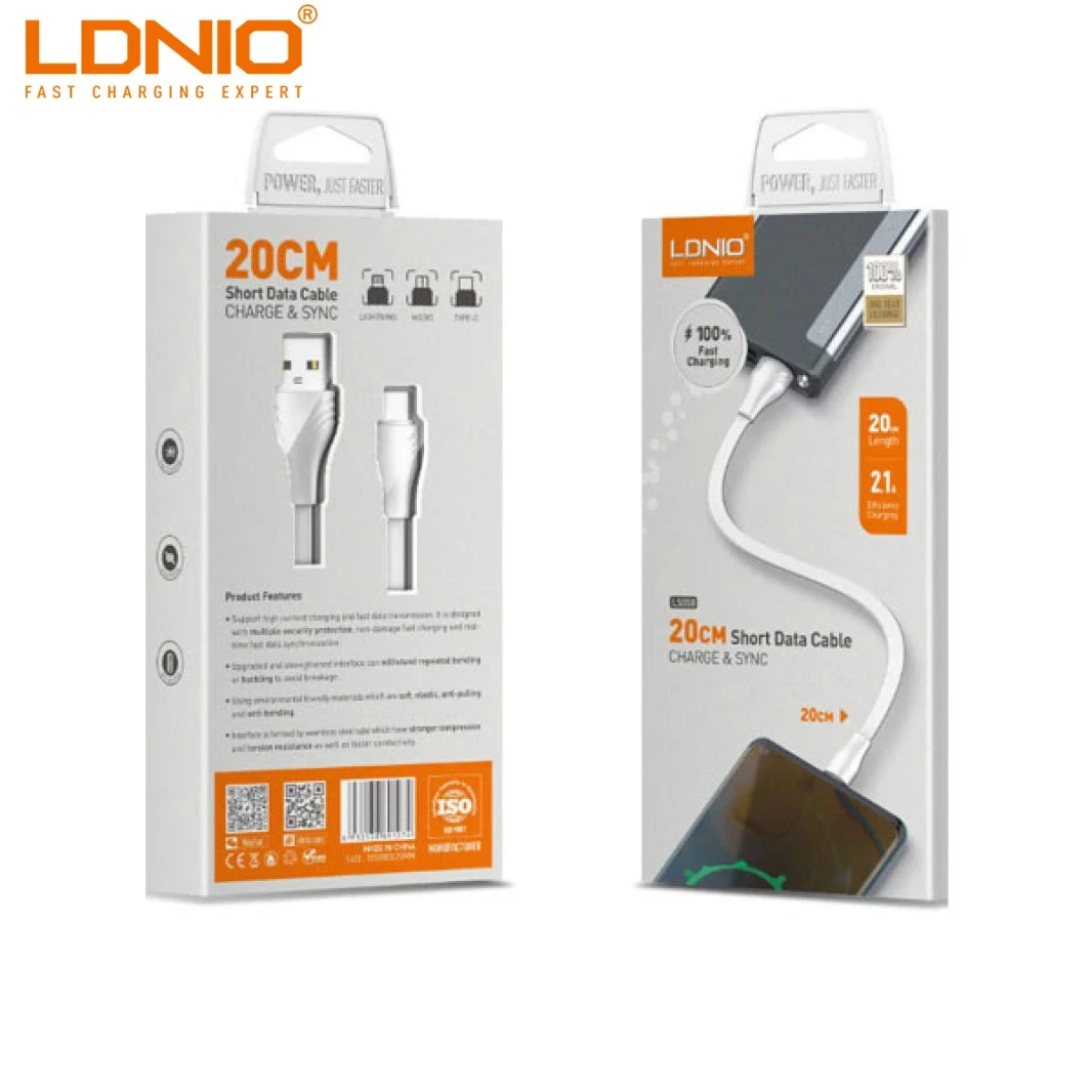 LDNIO LS550 TYPE C CHARGING DATA CABEL 20CM