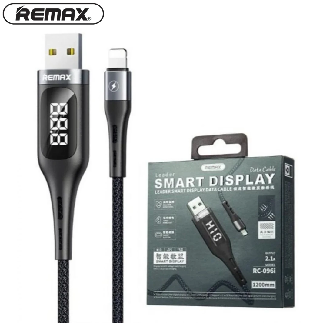 REMAX Intelligent Digital Data Cable for iPhone RC-096i （with display）