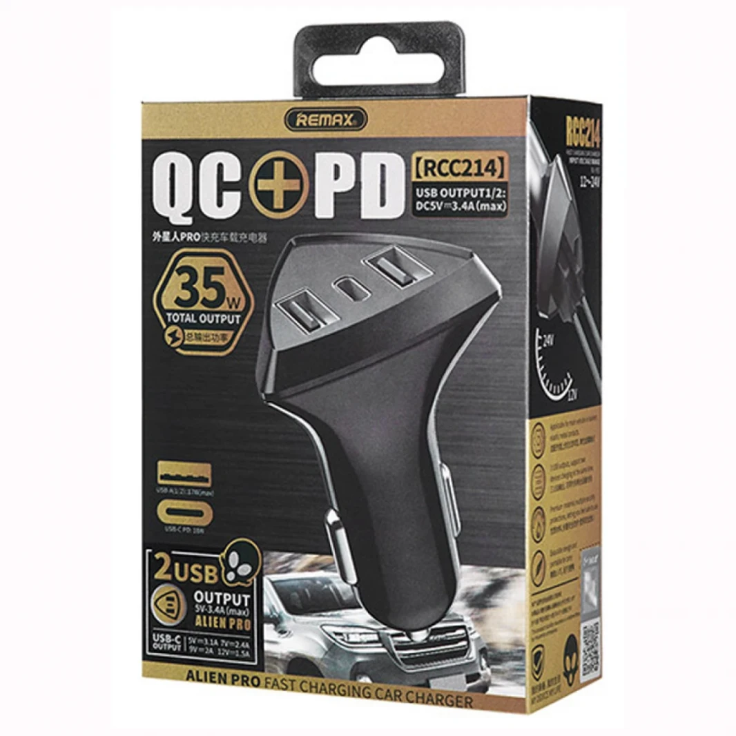 REMAX Alien pro 18W PD+ QC fast charging car charger RCC214