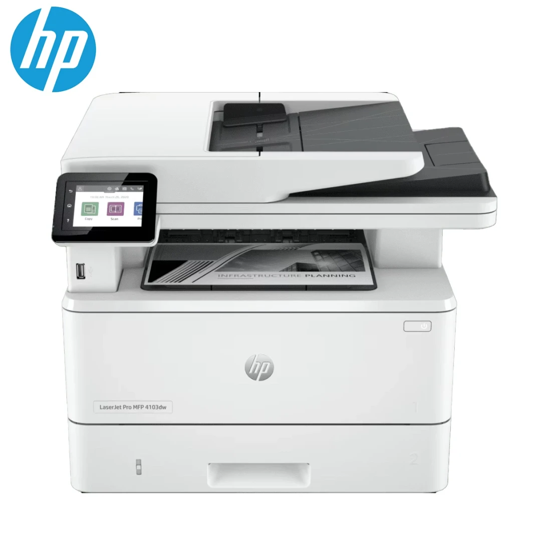 طابعة HP LaserJet Pro MFP 4103fdw للمنزل والمكاتب الصغيرة (2Z629A)