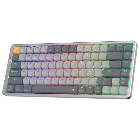لوحة مفاتيح ميكانيكية Redragon K652 75% لاسلكية RGB، بلوتوث/2.4 جيجا هرتز/سلكية ثلاثية الوضع، 84 مفتاحًا، رفيعة للغاية