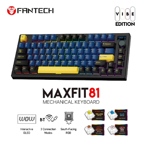 لوحة مفاتيح ميكانيكية Fantech Maxfit81 MK910 VIBE Grand Cobalt Edition