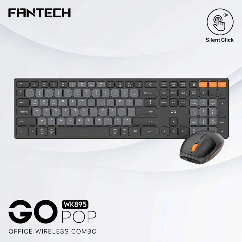 مجموعة سماعات Fantech GO POP WK895 اللاسلكية للمكتب - باللون الأسود