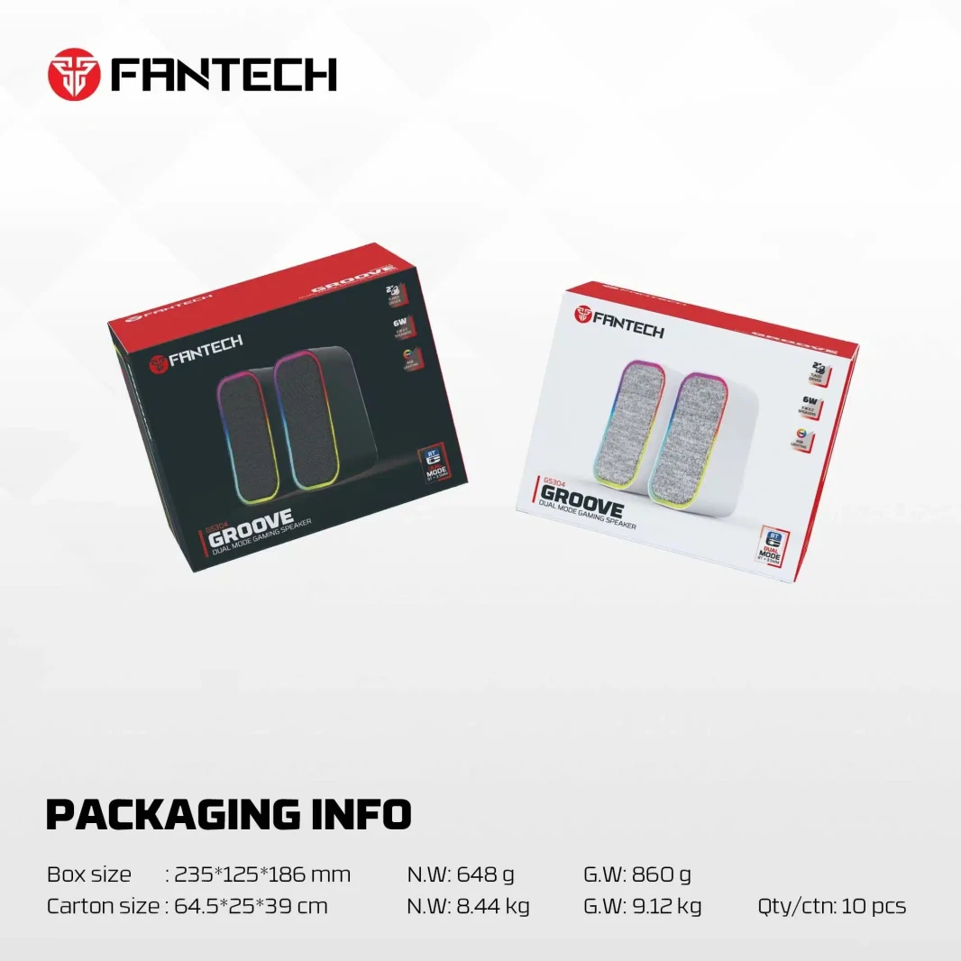 مكبر صوت بلوتوث GROOVE GS304 من Fantech ثنائي الوضع - أبيض