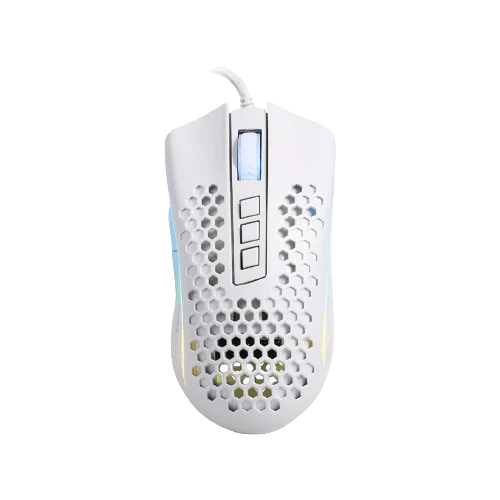 Redragon M988 Storm Elite Wired RGB 8 أزرار قابلة للبرمجة 16000 نقطة في البوصة تصميم قرص العسل - أبيض
