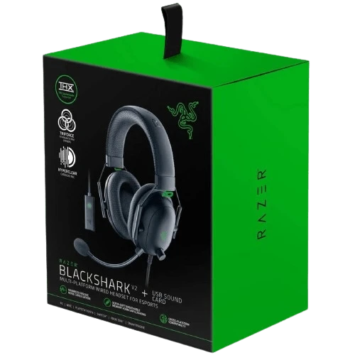 Razer BlackShark V2 Gaming Headset THX Spatial Audio w USB Sound Card