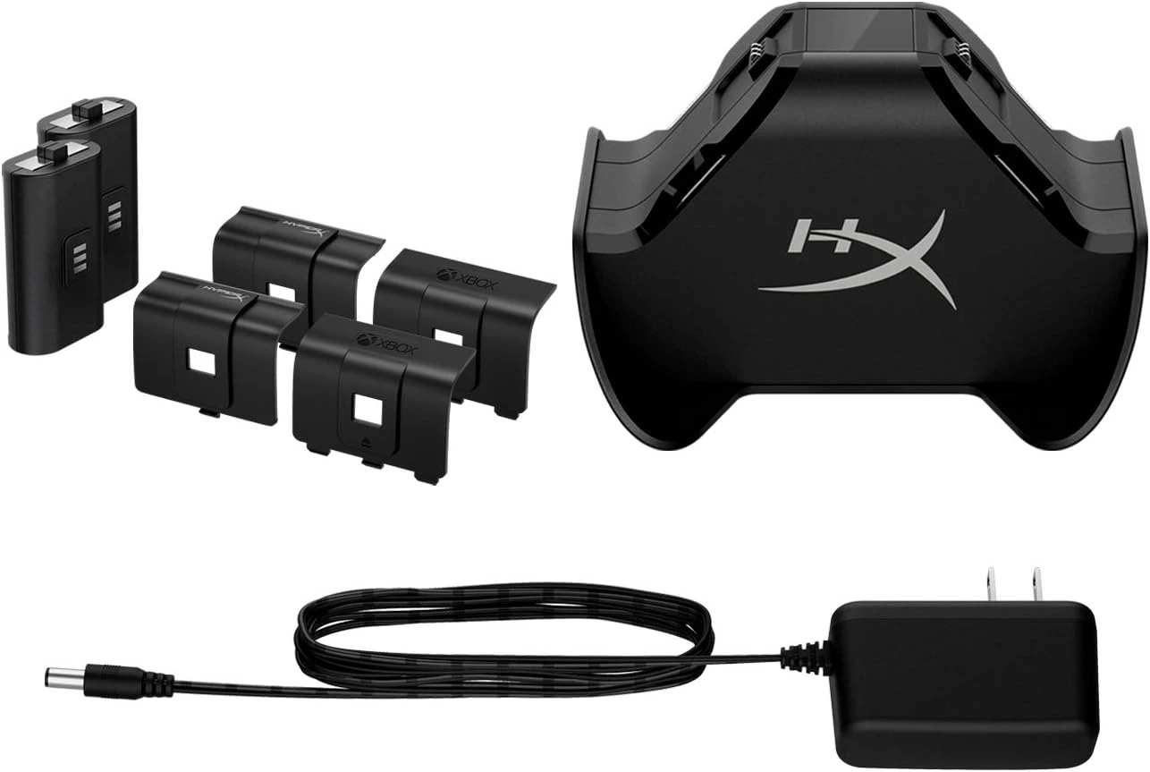 HyperX ChargePlay Duo – محطة شحن لوحدات التحكم اللاسلكية Xbox Series X|S و Xbox One، تتضمن بطاريتين قابلتين لإعادة الشحن بسعة 1400 مللي أمبير في الساعة وأبواب بطارية إضافية