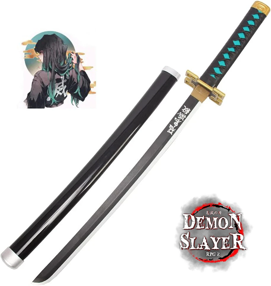 BASETAKE Children’s Demon Slayer Nichirin Sword, Muichiro Tojiro BlackWhite Child Sword