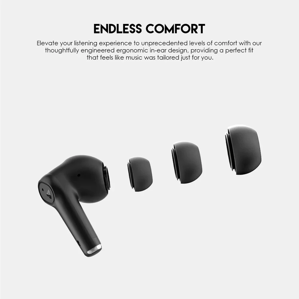 سماعات Fantech TWS اللاسلكية بتقنية البلوتوث GROOVE BUDS+ TX2 مع ميكروفون مدمج - أسود