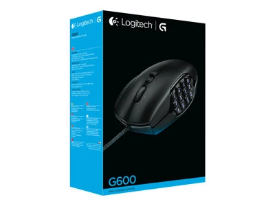 ماوس الألعاب Logitech G600 MMO السلكي بمنفذ USB (أسود)