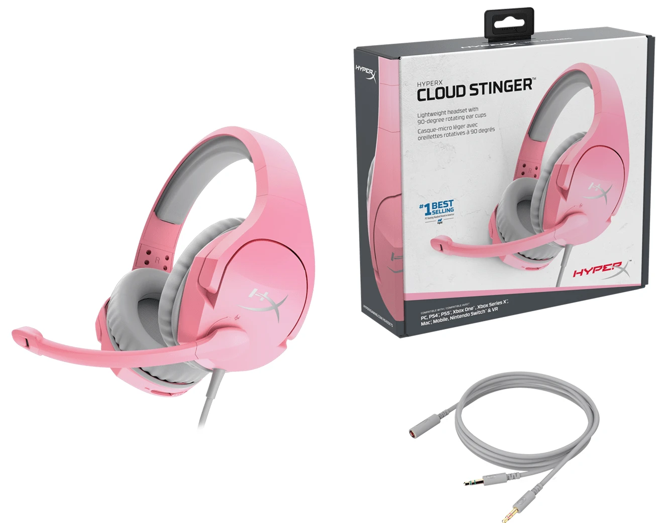 سماعة الرأس HyperX Cloud Stinger – باللون الوردي