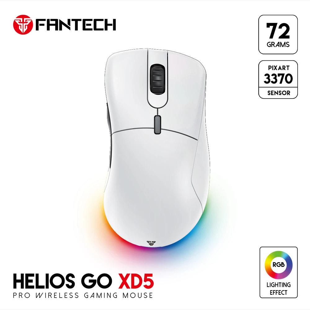 ماوس الألعاب المريح FANTECH HELIOS XD5 – أبيض