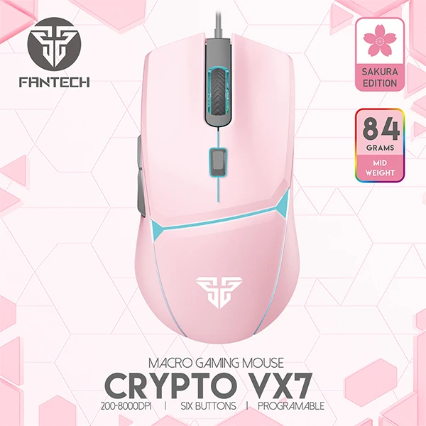 FANTECH VX7 CRYPTO GAMING MOUSE – SAKURA EDITION