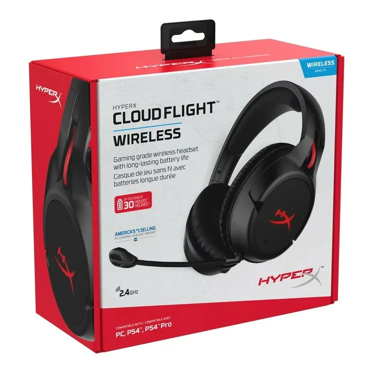 سماعة الألعاب اللاسلكية HyperX Cloud Flight للكمبيوتر الشخصي/PS4