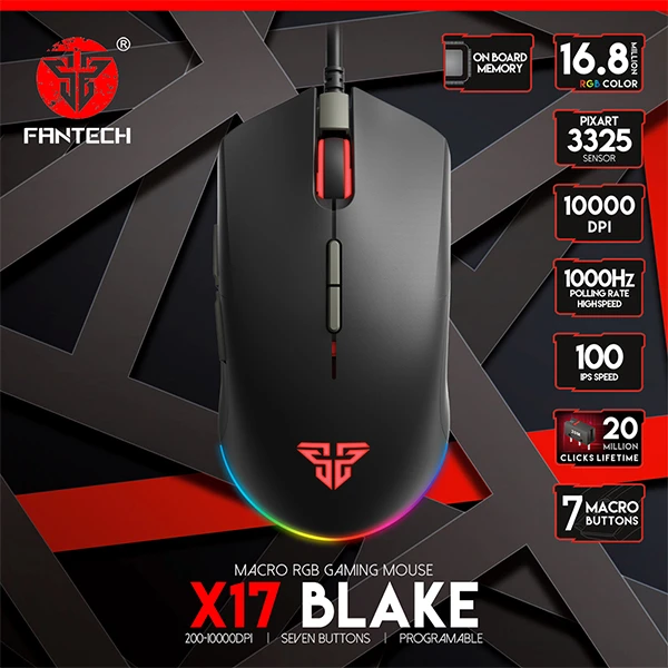 ماوس الألعاب FANTECH X17 BLAKE – أسود
