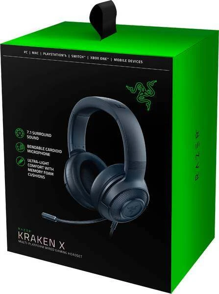 سماعة رأس Razer Kraken X 7.1 Surround Sound للألعاب – أسود