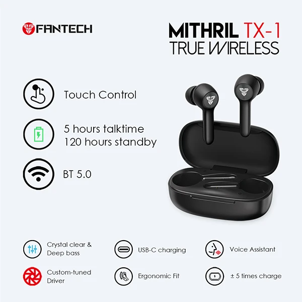 سماعات أذن FANTECH TX-1 MITHRIL 5.0 اللاسلكية