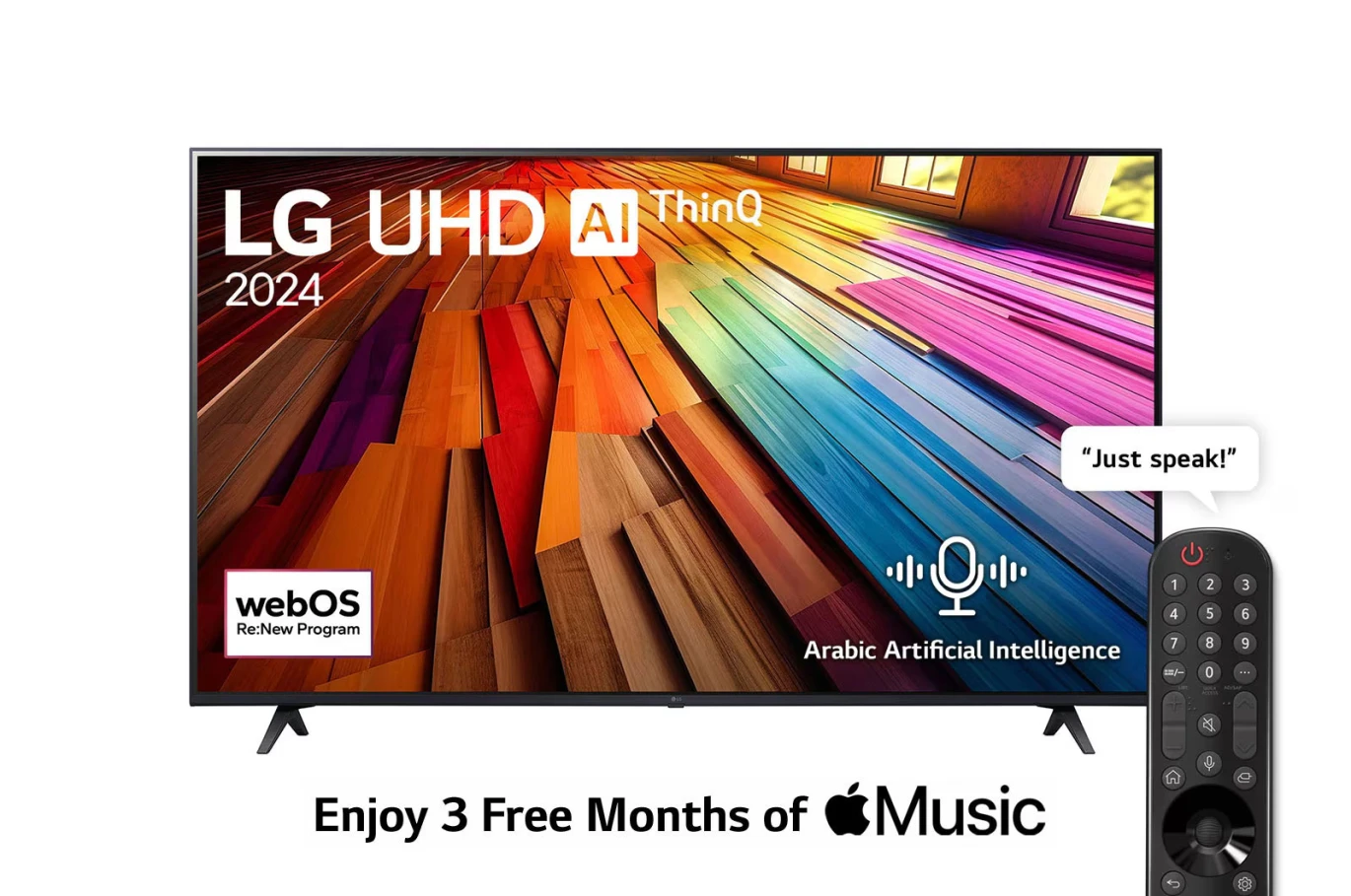 تلفزيون LG UHD AI UT80 4K الذكي مقاس 65 بوصة مع جهاز تحكم عن بعد AI Magic HDR10 webOS24 – 65UT80006LA (2024)