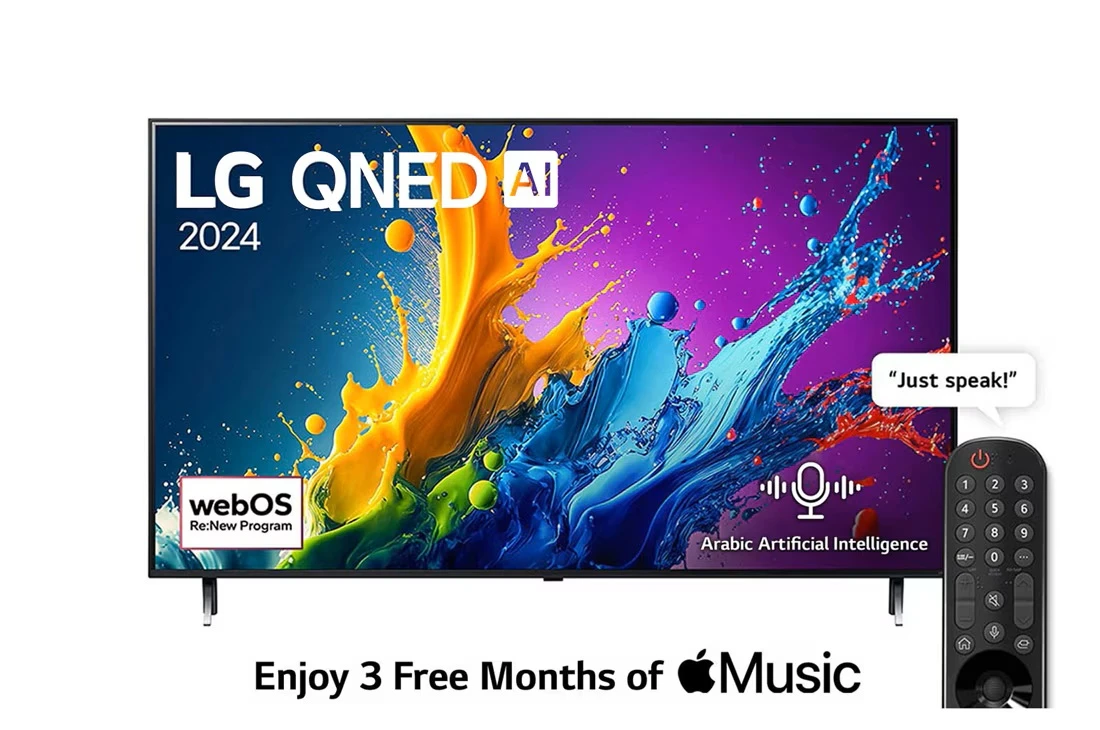 65 Inch LG QNED QNED80T 4K Smart TV AI Magic remote HDR10 webOS24 – 65QNED80T6B (2024)