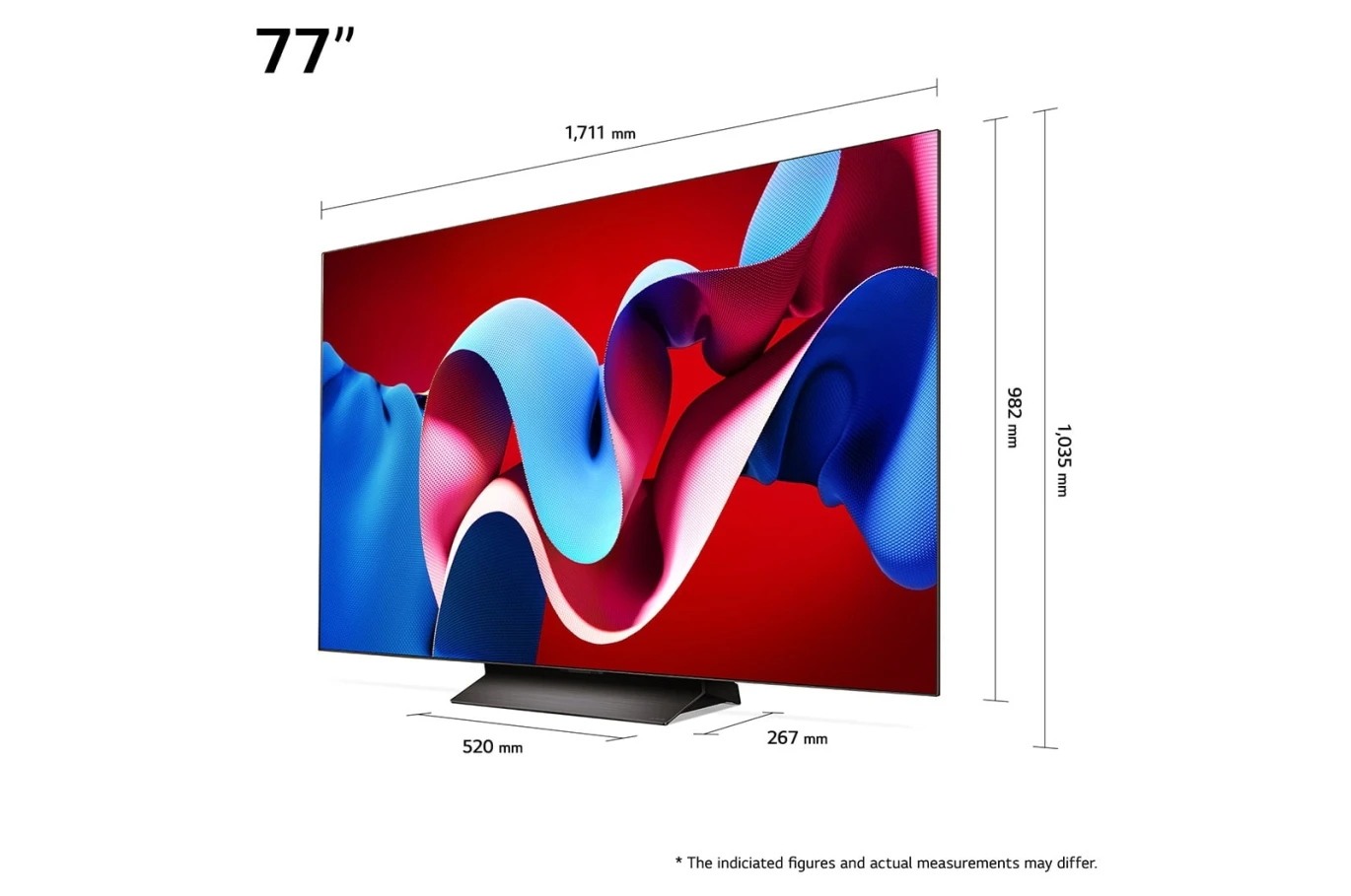 تلفزيون ذكي LG OLED evo C4 4K مقاس 77 بوصة مزود بتقنية الذكاء الاصطناعي وجهاز التحكم عن بعد السحري Dolby Vision webOS24 - OLED77C46LA (2024)
