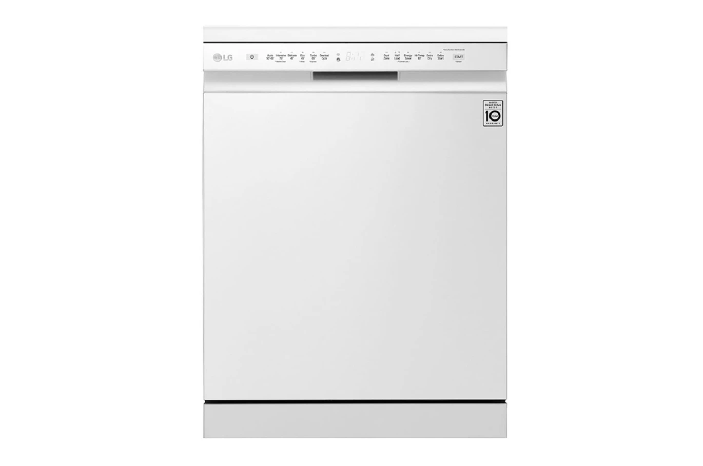 غسالة الأطباق LG QuadWash™، سعة 14 مكانًا، EasyRack™ Plus، محرك الدفع المباشر، لون أبيض