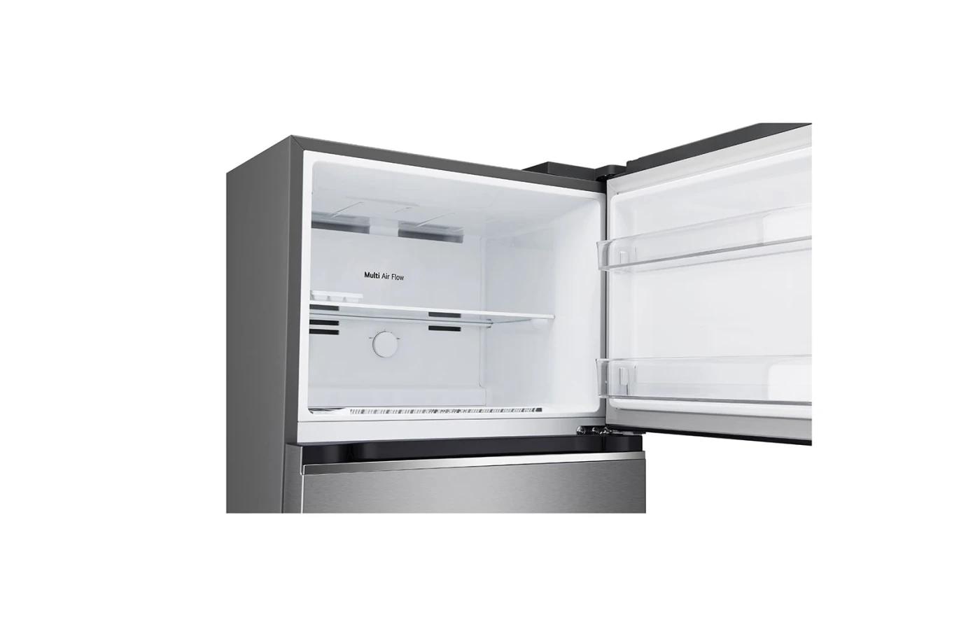 ثلاجة بفريزر علوي بسعة إجمالية 493 لتر، ضاغط عاكس، تقنية Door Cooling+™، لون فضي