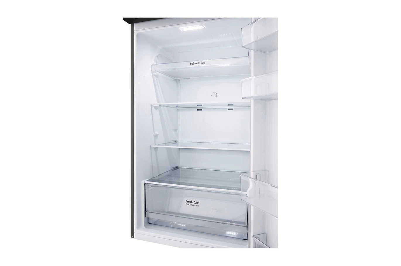 ثلاجة بفريزر علوي بسعة إجمالية 493 لتر، ضاغط عاكس، تقنية Door Cooling+™، لون فضي