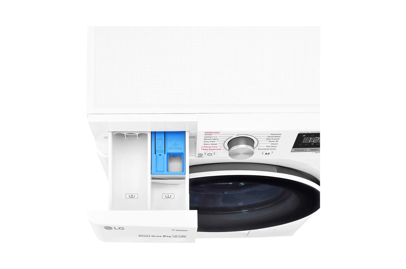 Front Load Washer 9KG , AI Direct Drive Motor , Steam , White Color