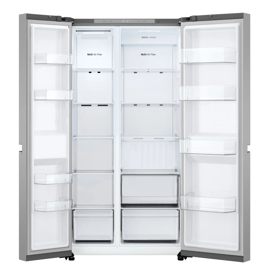 ثلاجة LG Side By Side بسعة إجمالية 703 لتر، ضاغط عاكس، تدفق هواء متعدد، تبريد سريع، تشخيص ذكي™
