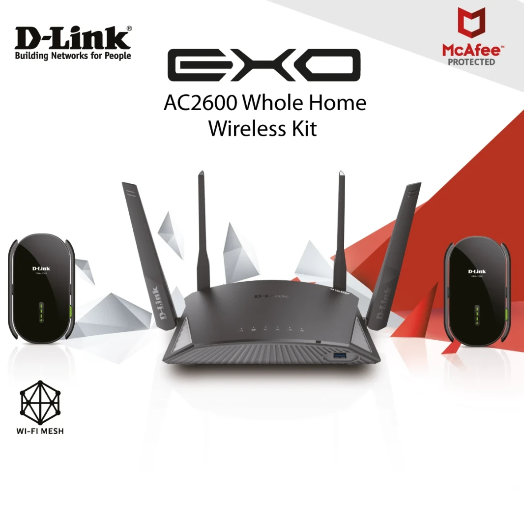 (CLEARANCE) D-Link Wireless Router EXO DIR-2660/P3 AC2600 Whole Home Wireless Kit