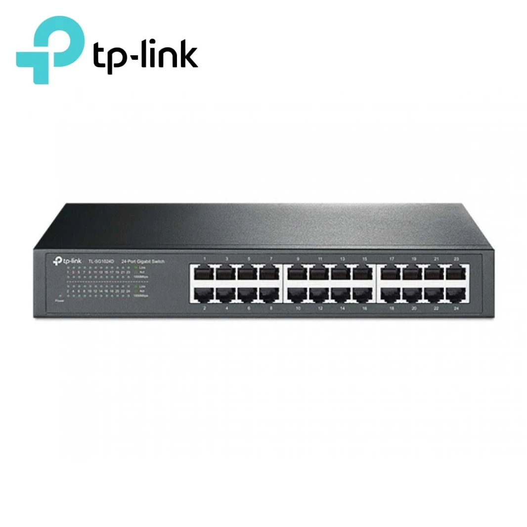 محول Gigabit لسطح المكتب/الرفوف من Tp-Link مزود بـ 24 منفذًا