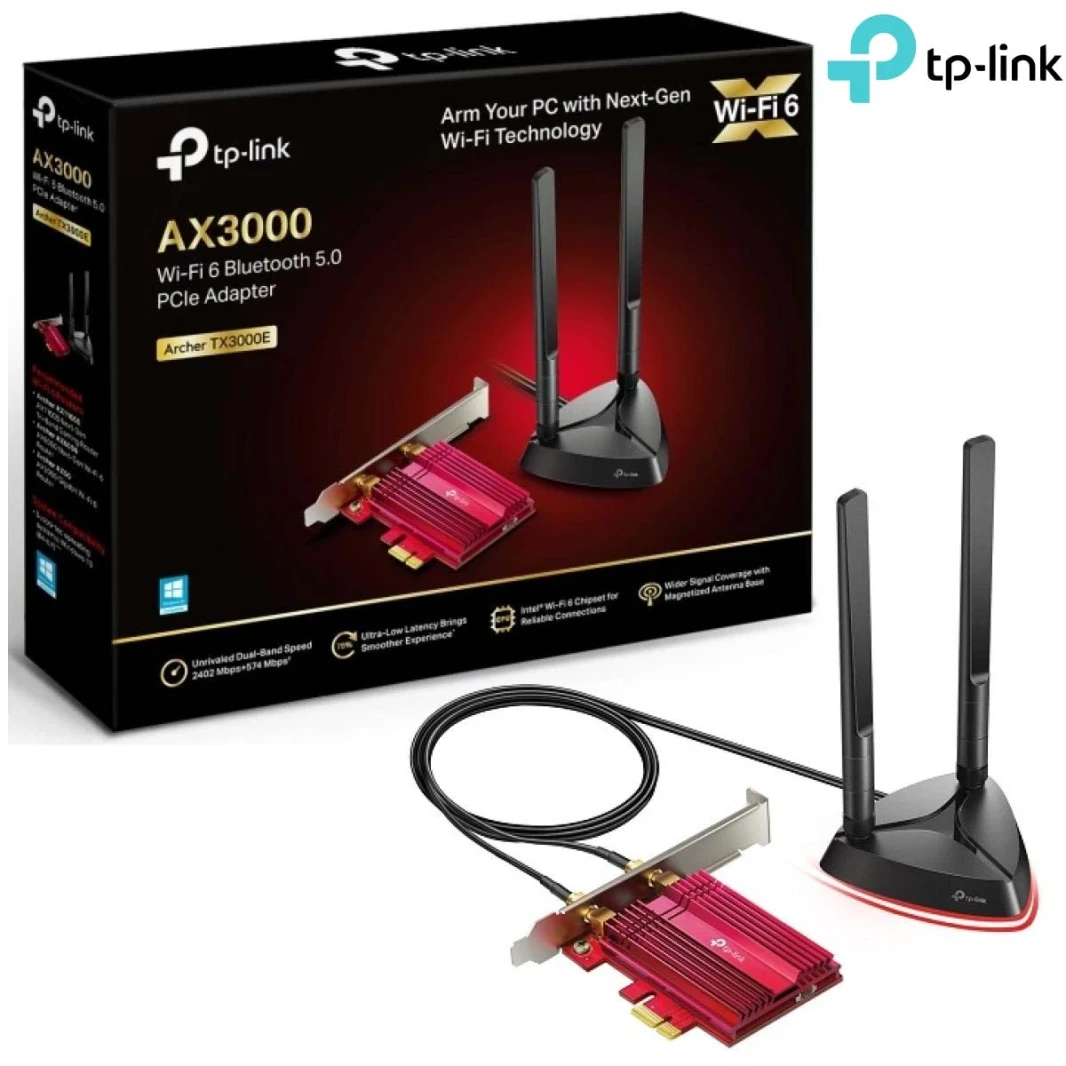 محول AX3000 Wi-Fi 6 Bluetooth 5.0 PCIe Archer TX3000E جديد