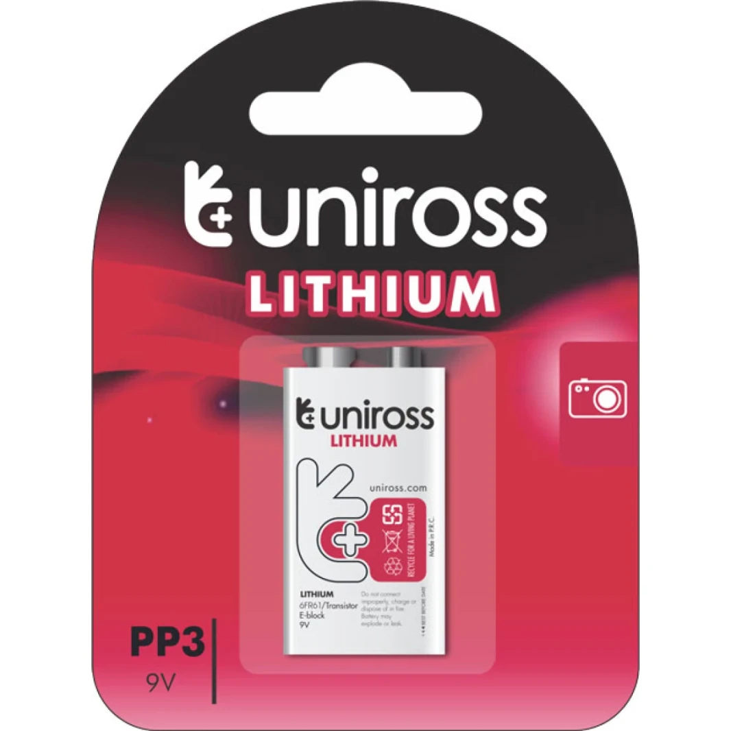 بطارية UNIROSS LITHUM 9V