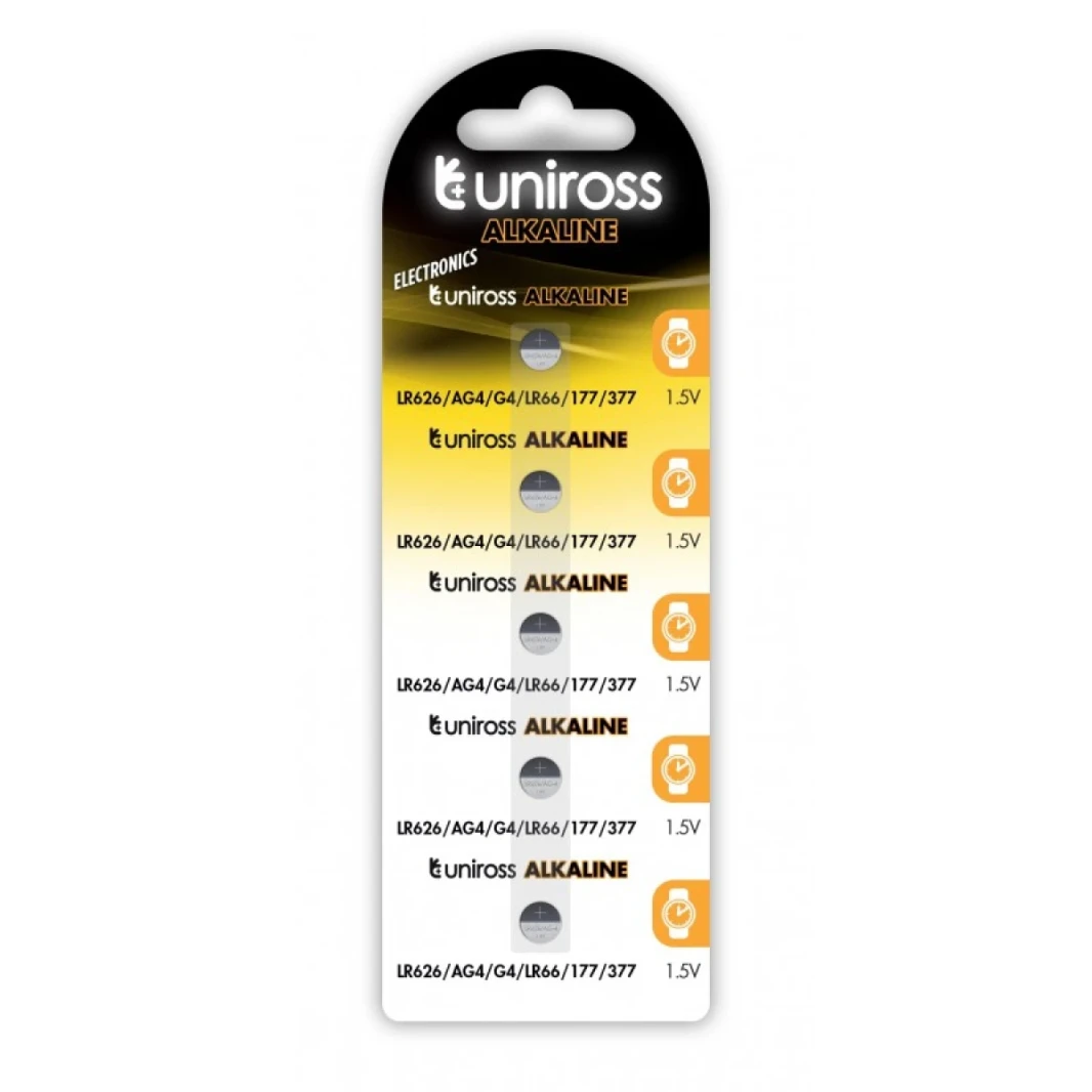 مجموعة من قطعتين من بطاريات UNIROSS ALKALINE LR626/AG4/LR66