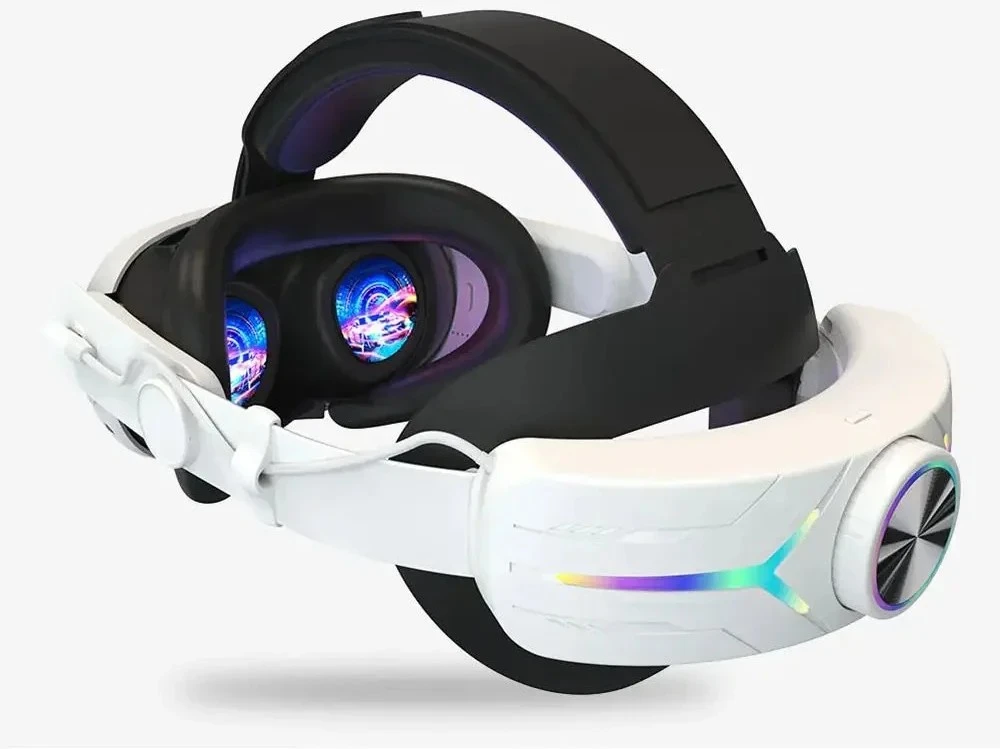 VR Head Strap for Meta Quest 3 Reduce Face Pressure Head Strap Built-in 8000mAh Battery