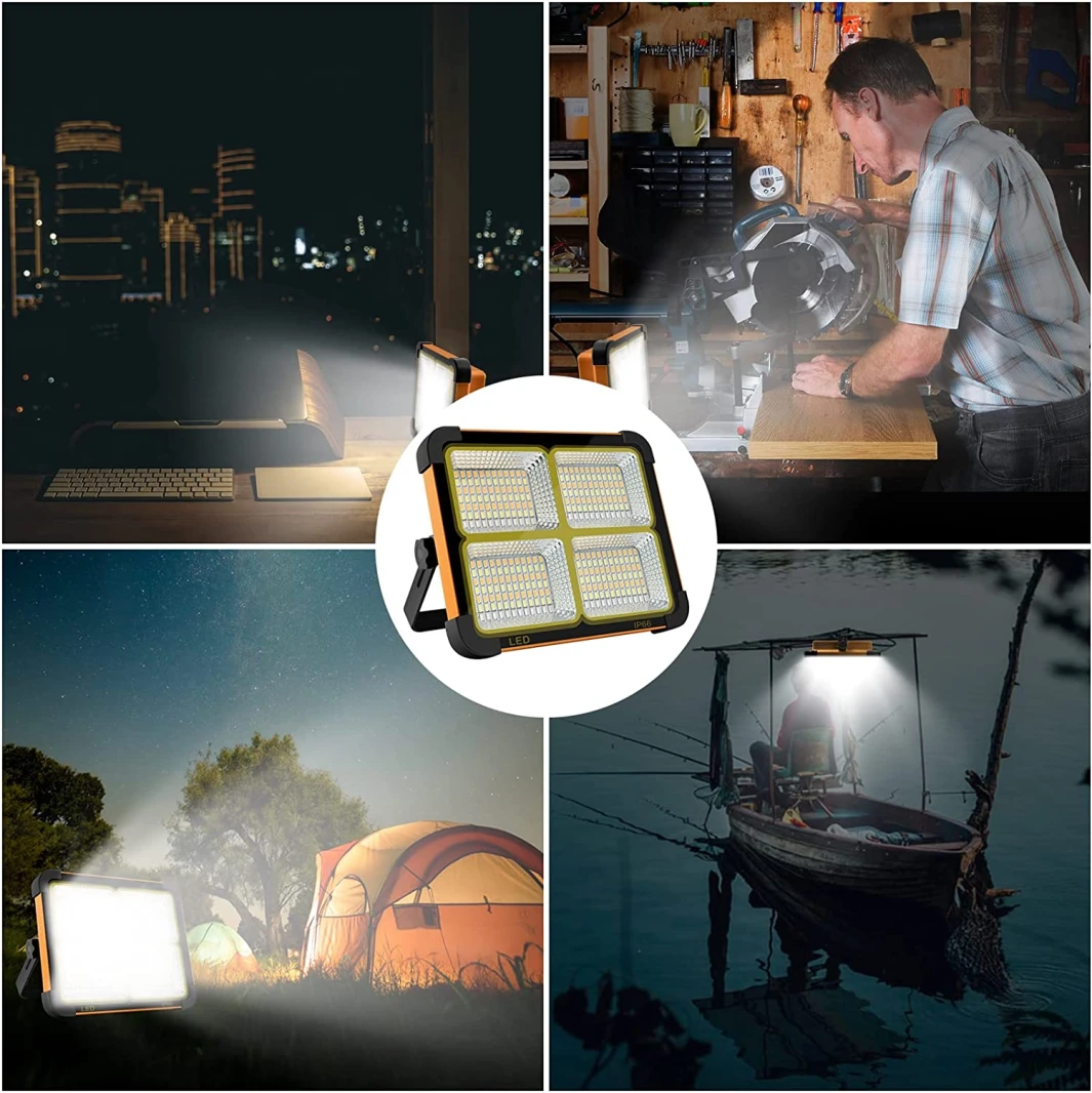 PORTABLE LED WORK SOLAR LIGHT 100W 16500MAH 10000 LM