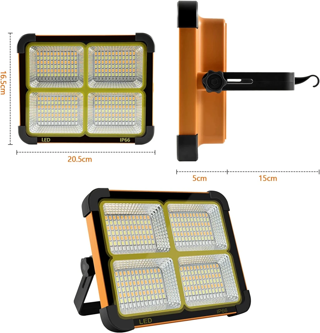 PORTABLE LED WORK SOLAR LIGHT 100W 16500MAH 10000 LM