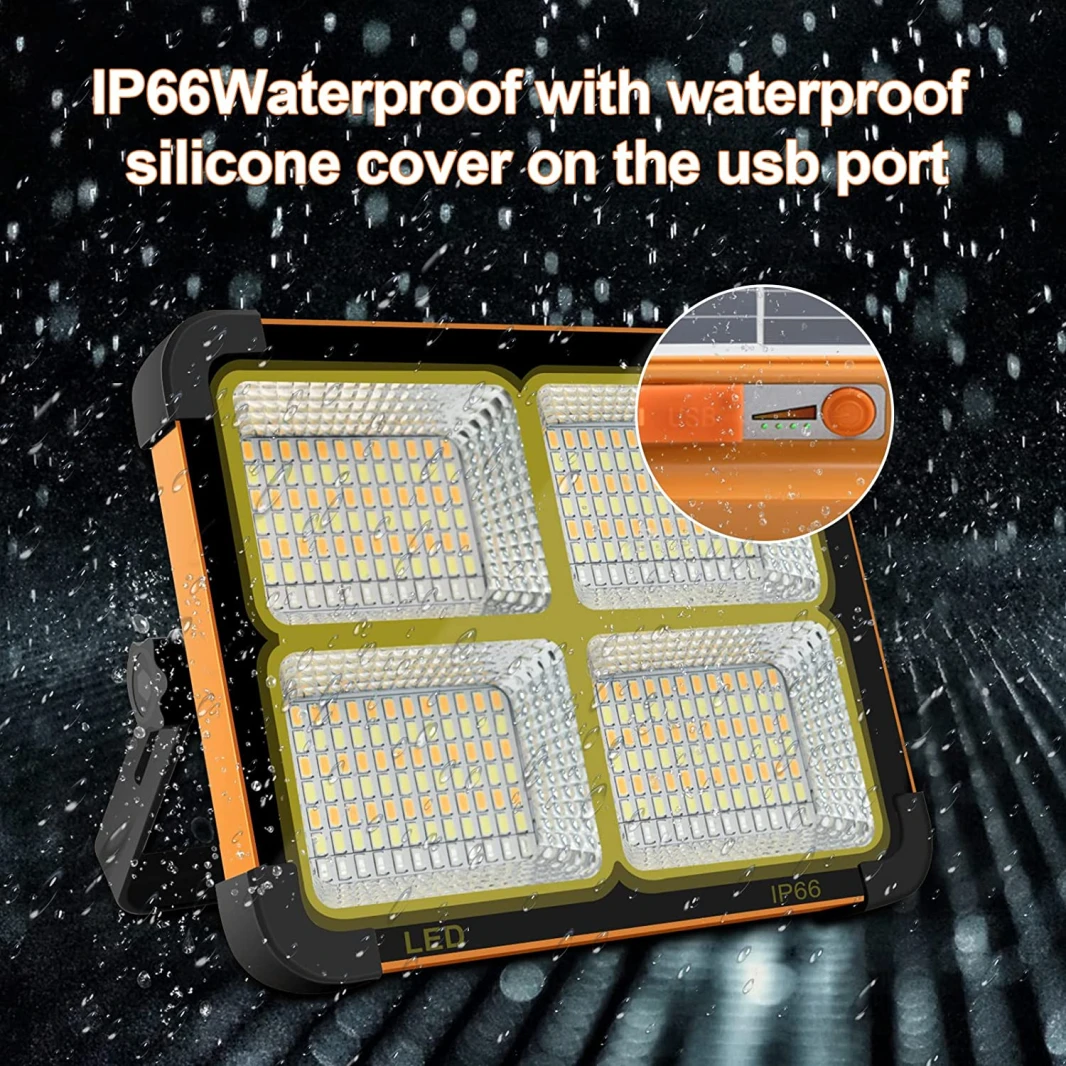 PORTABLE LED WORK SOLAR LIGHT 100W 16500MAH 10000 LM