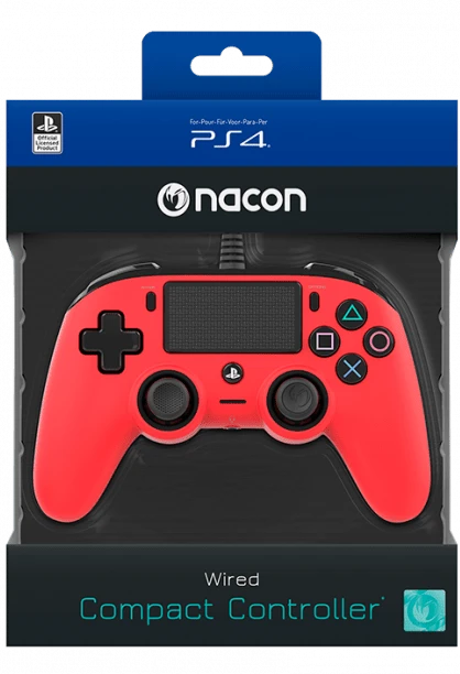Nacon Wired Compact Controller – Magma Red