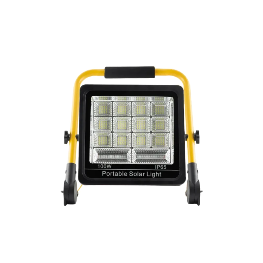 METCO_100W LED مصباح كشاف قابل لإعادة الشحن بالطاقة الشمسية_أبيض