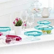 KOMAX GLASS RECTANGULAR FOOD STORAGE CONTAINER 385ML