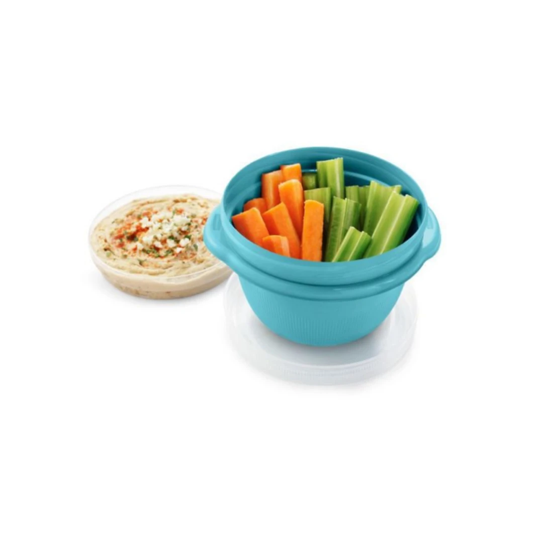 علبة طعام RUBBERMAID TAKEALONG متوسطة الحجم قابلة للغلق واللف مع صينية إدخال 473 مل - عبوتان