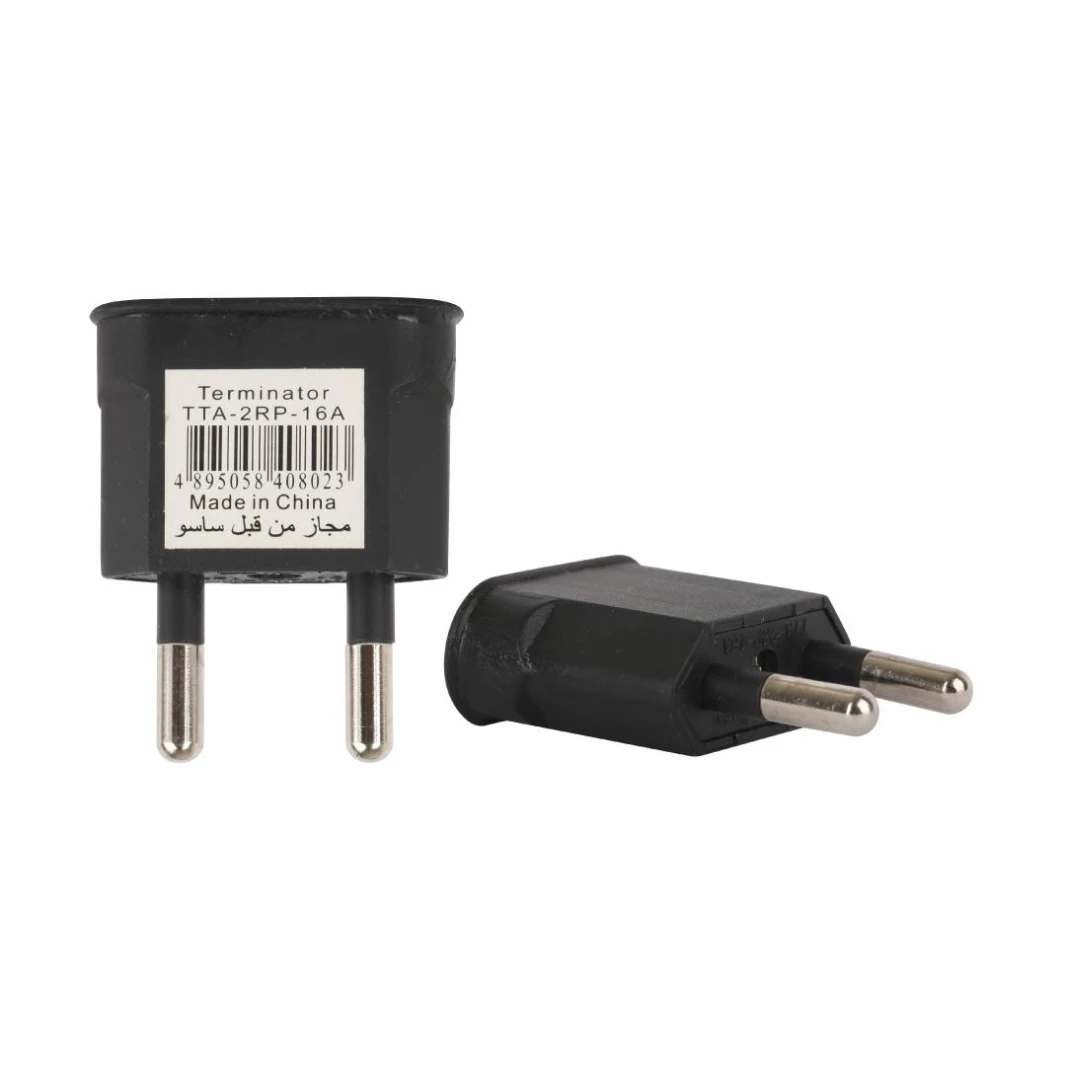 TRAVEL ADAPTOR 2 ROUND PIN (BLACK) 16A
