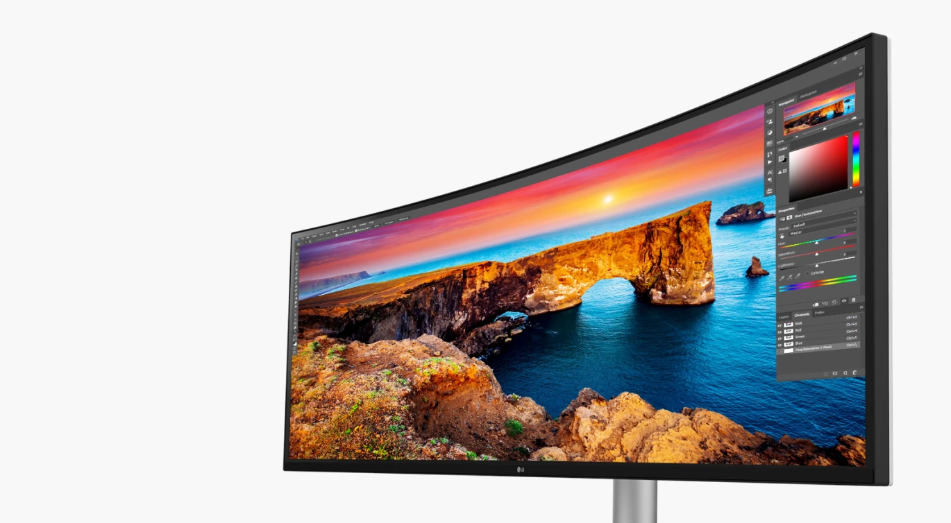LG 49WQ95C-W 49″ Curved UltraWide Nano IPS 5K 144Hz HDR 400 HDMI 2.1 G-SYNC® Compatible Adjustable Stand w/ Speakers
