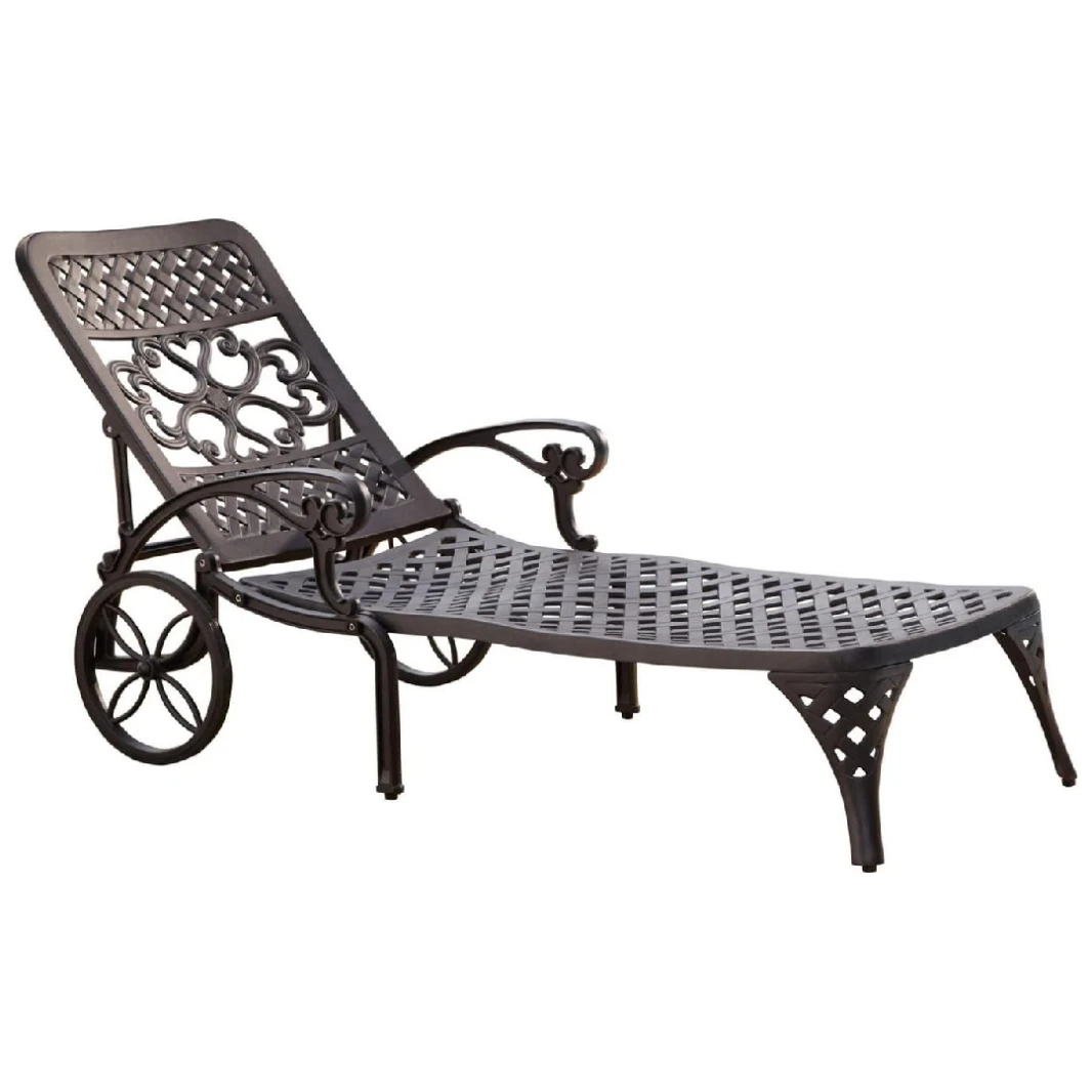 HOMESTYLES OUTDOOR CHAISE LOUNGE, BLACK